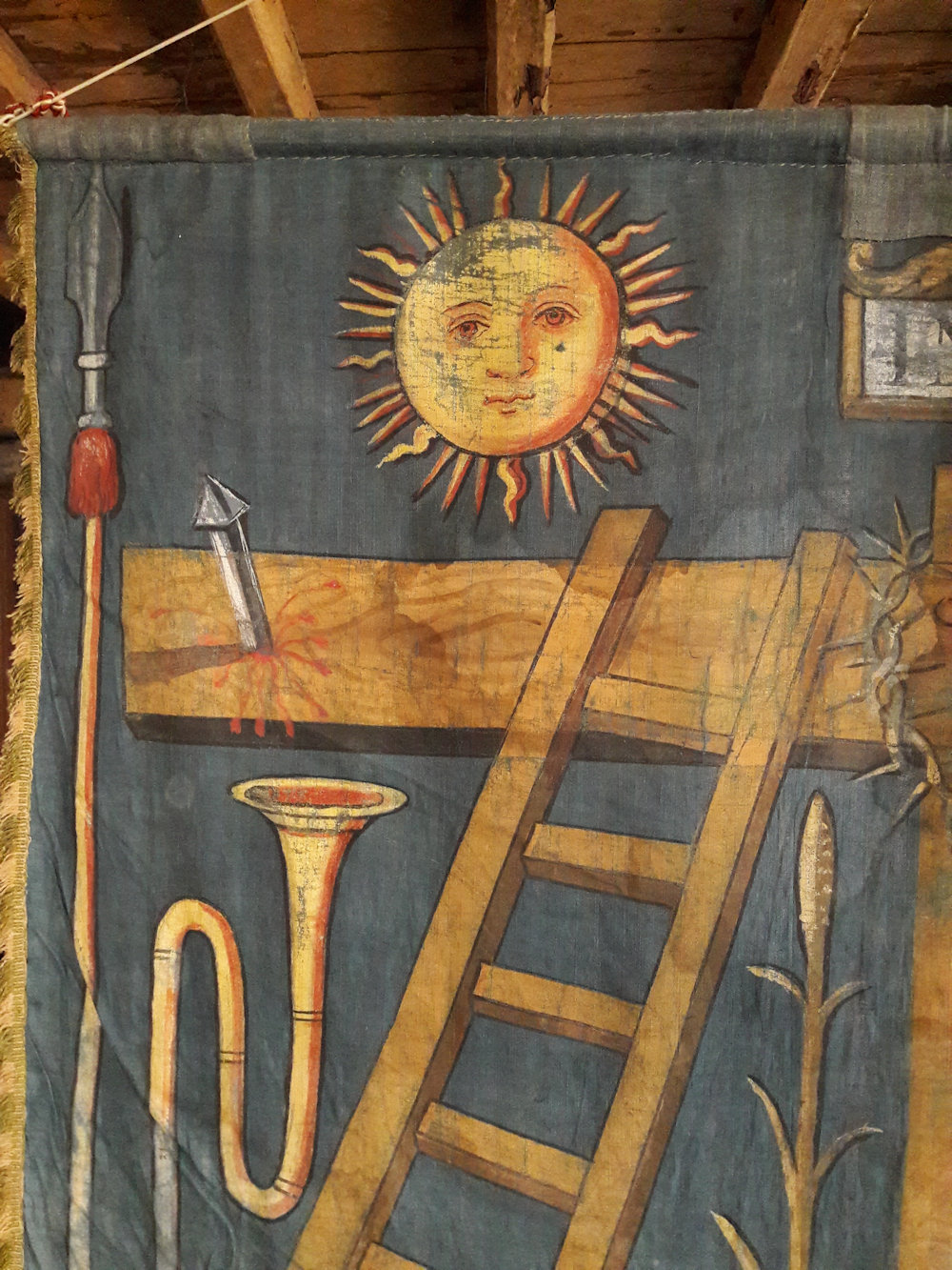 Detail of the Catholic banner